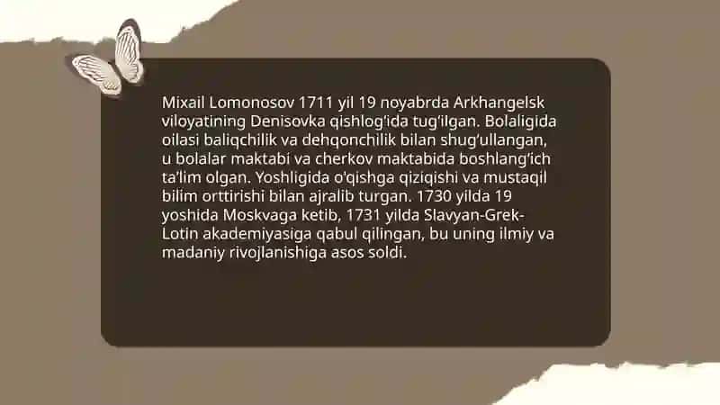 Mixail Lomonosovning hayoti va ijodiy faoliyati 4