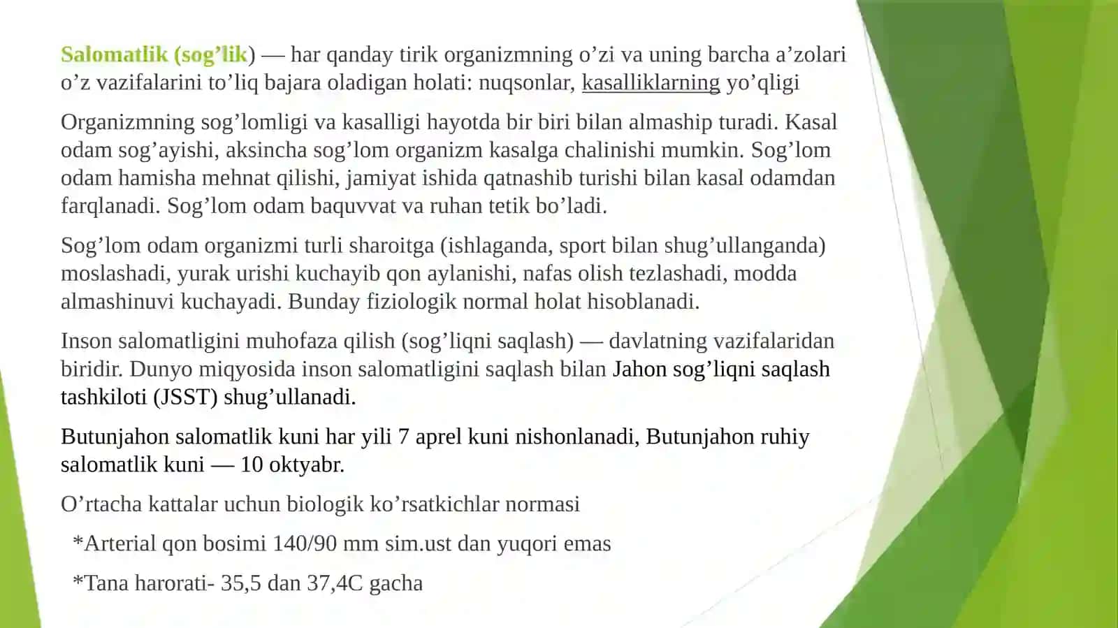 Salomatlik vakasallik 4