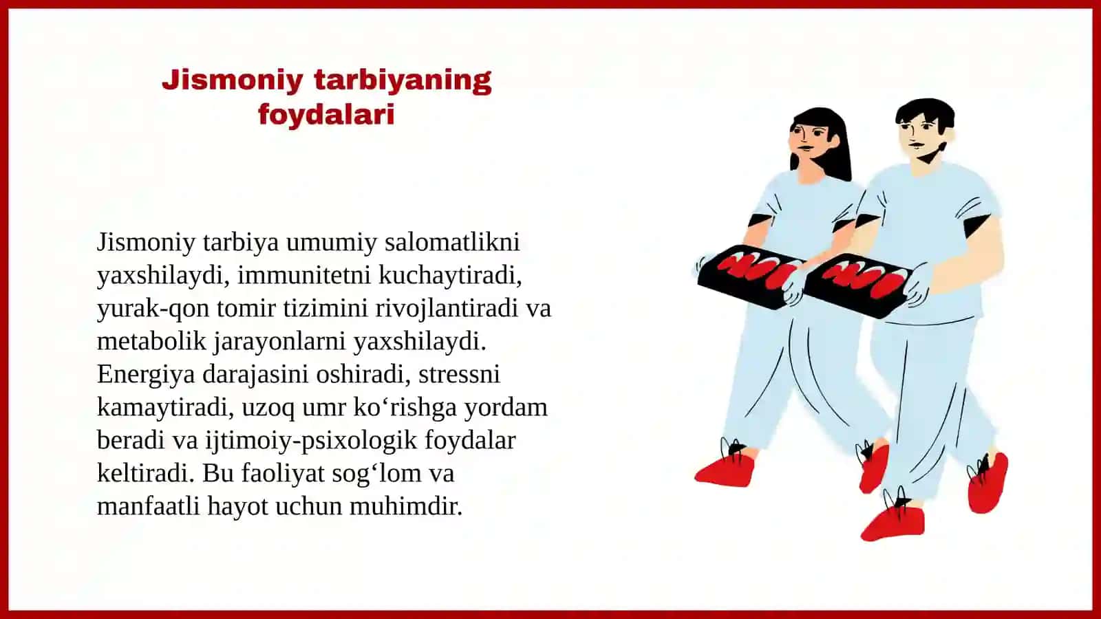 Jismoniy tarbiya va salomatlik. Slayd. Mustaqil ish 4