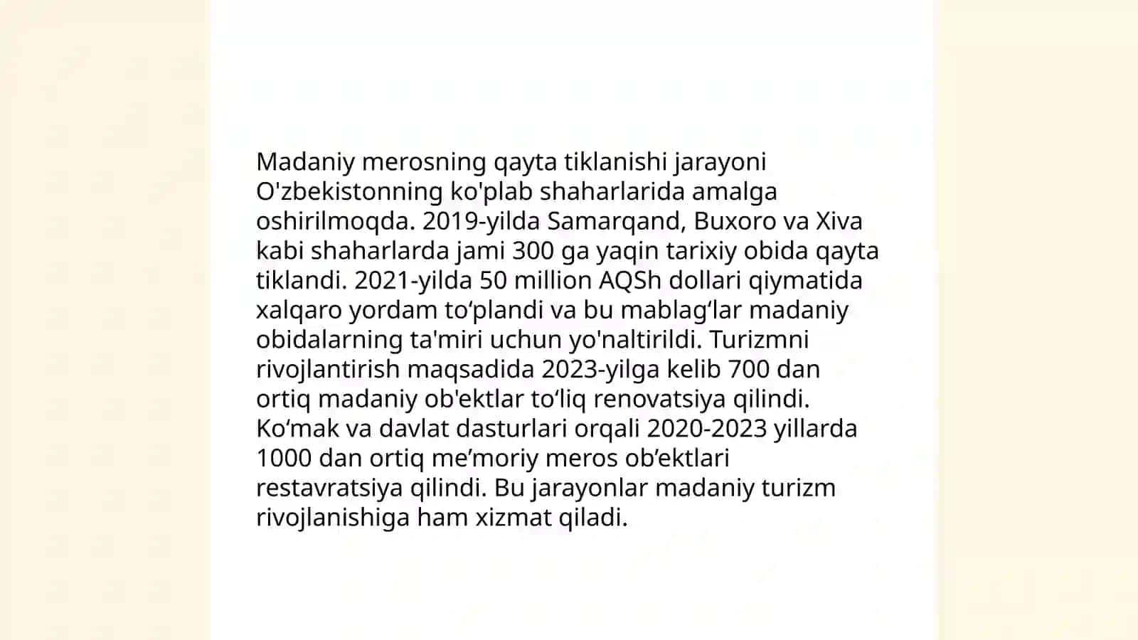Oʻzbekistonning mustaqillik yillarida ma'naviy tiklanishi 4