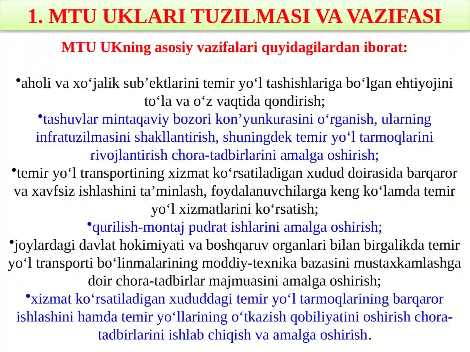 O'zbekiston Temir Yo'llari Aj Tasarrufidagimtuuklarining Tuzilmasi va Vazifasi 4