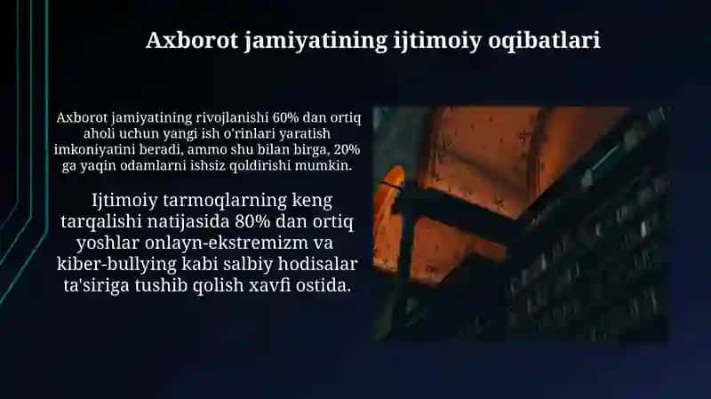 Axborotlashgan jamiyat va uning istiqbollari 4