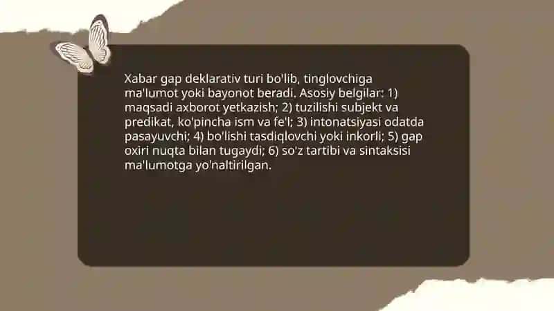 Gap. Gapning ifoda maqsadiga koʻra turlari 4