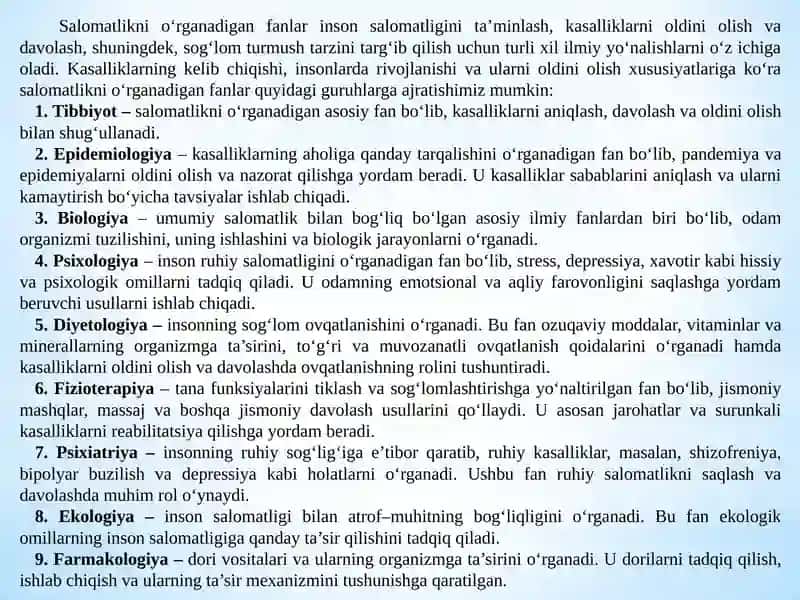 Salomatlik muammolari va tibbiy ijtimoiy xizmatlar 4