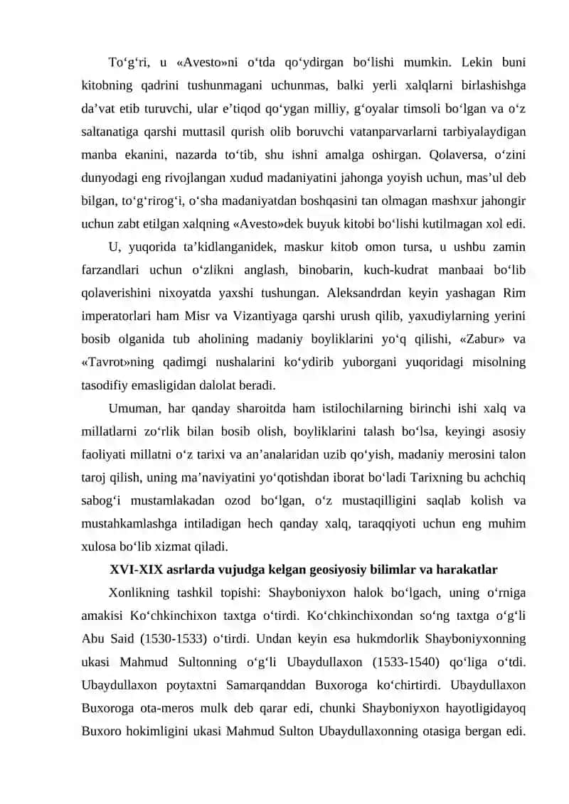 O‘zbekiston hududida vujudga kelgan dastlabki geosiy bilimlar va harakatlar 4