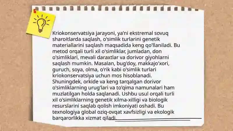 O'simliklarni kriokonservatsiya qilish 4