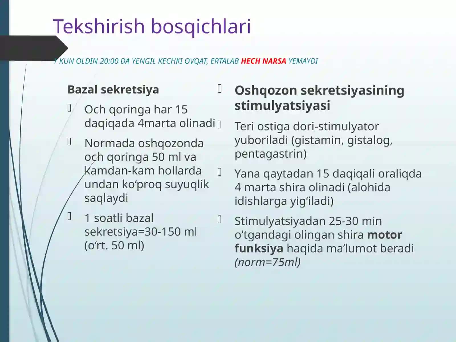 OSHQOZON Shirasini tekshirish 4