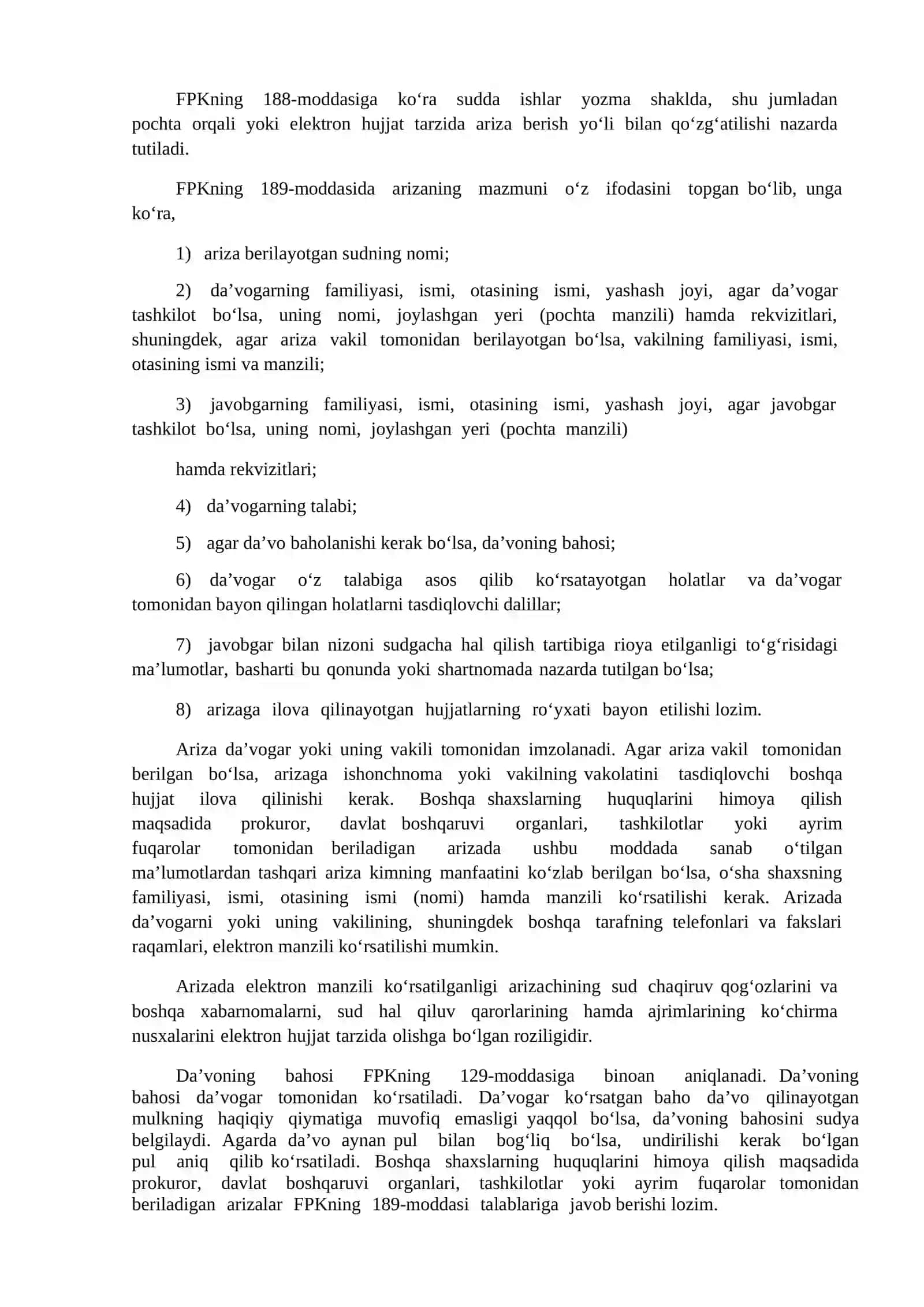 Fuqarolik protsessida da'vo 4