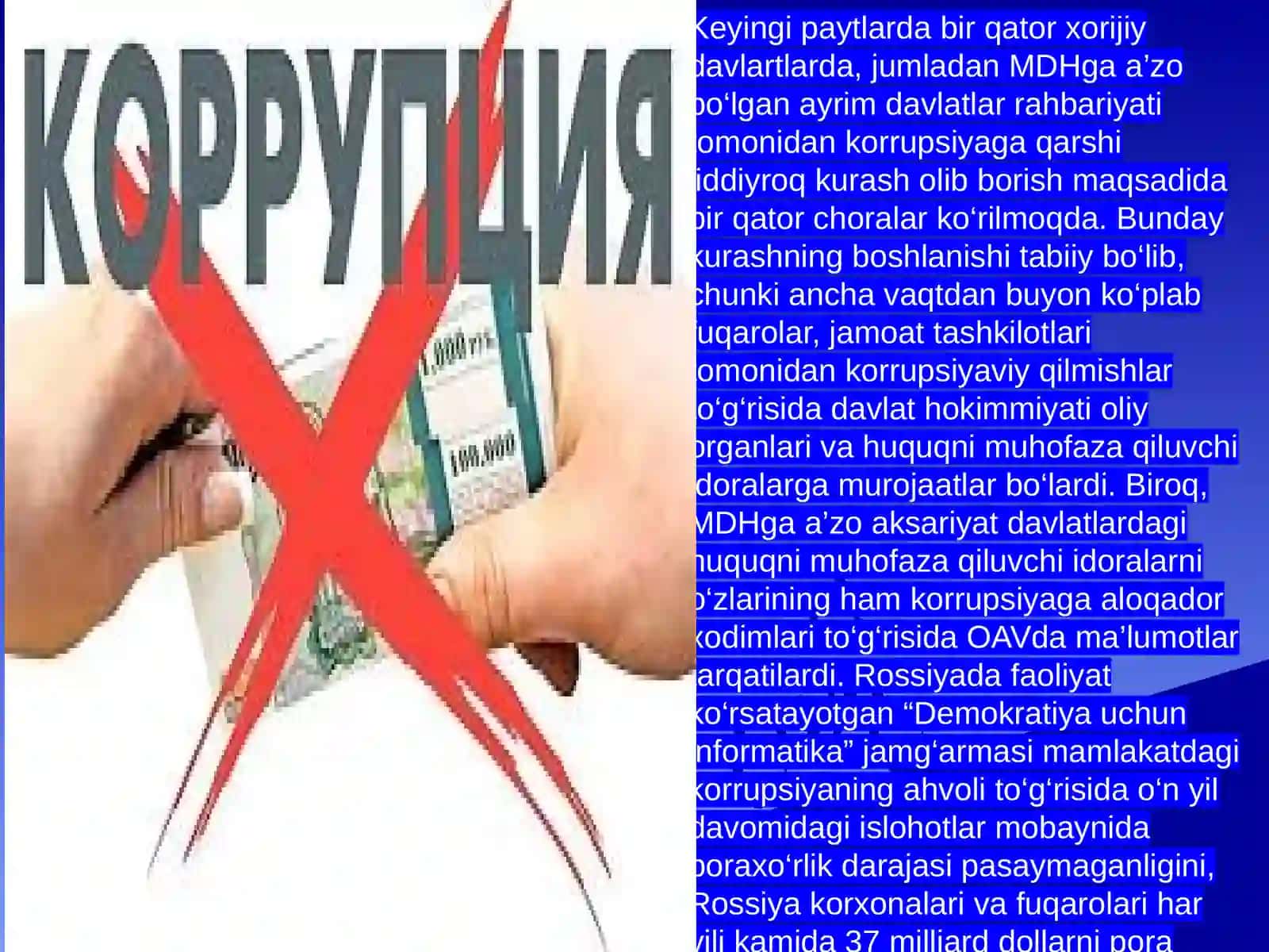 KORRUPSIYANING SABABLARI VA TURLARI! 4