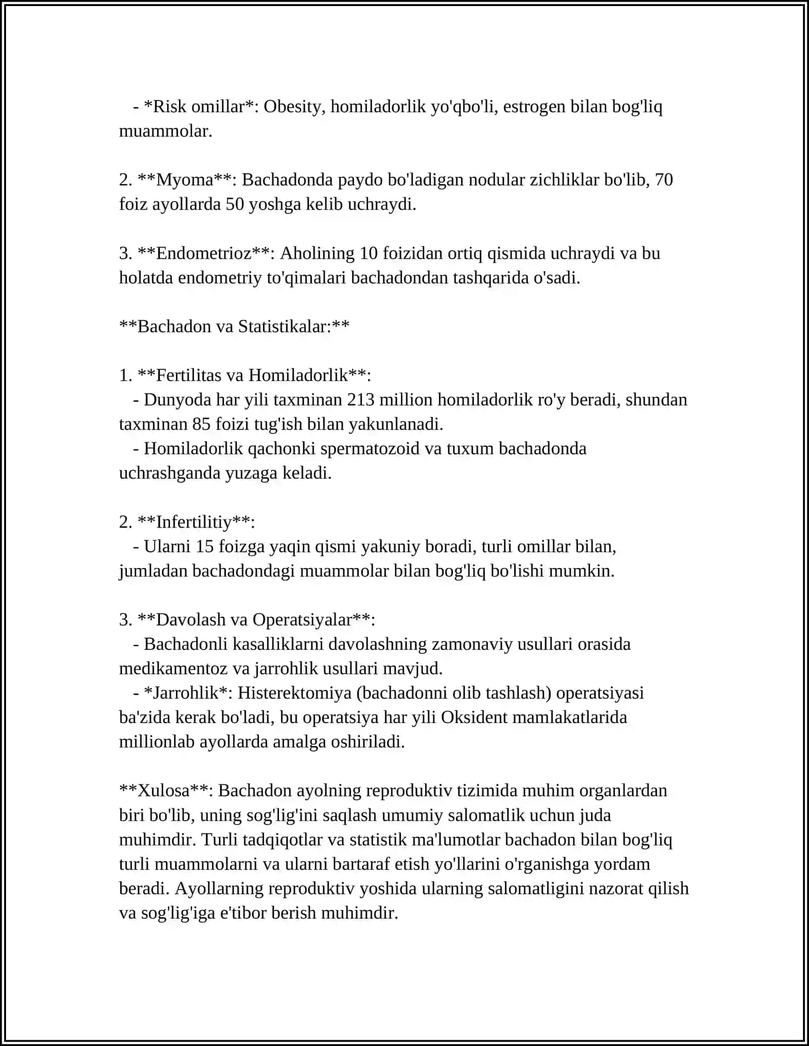 JINSIY A'ZOLAR. AYOLLAR TANASI A'ZOLARI 4