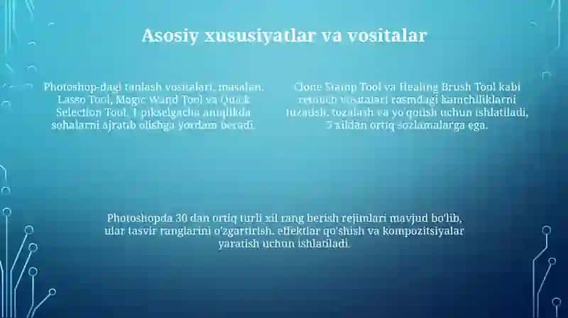 Adobe photoshop dasturi va ishlash prinsipi 4