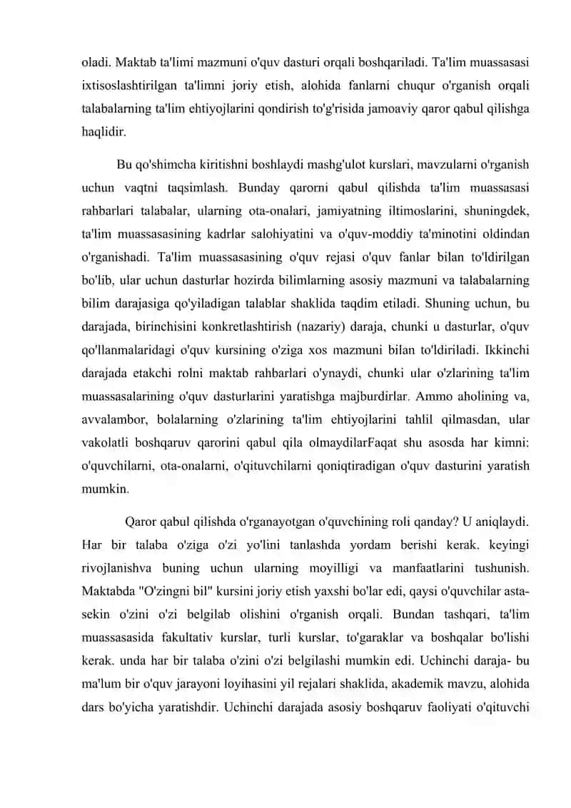 Òqituvchining ta'lim jarayonidagi faoliyati va darsga tayyorgarligi 4