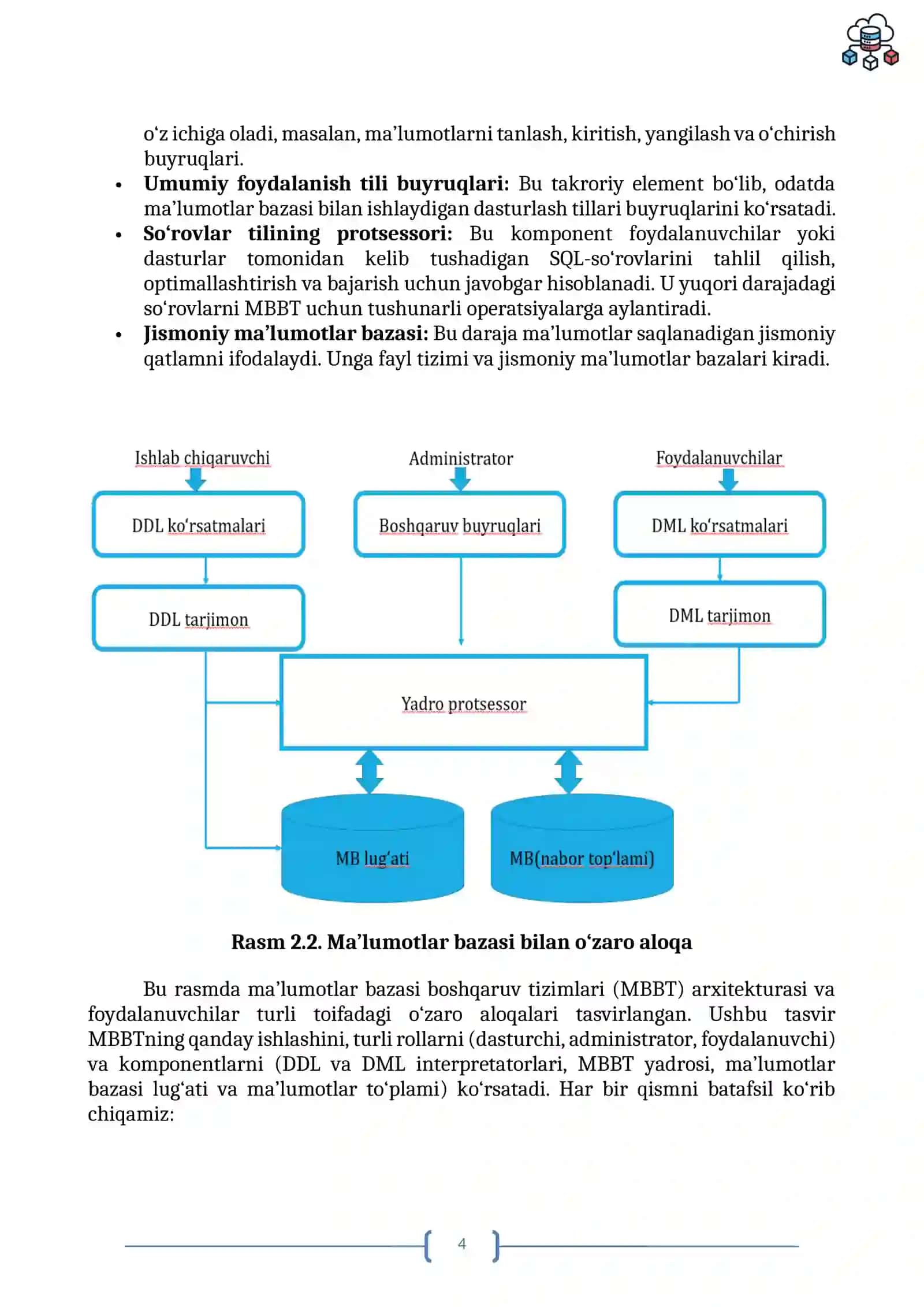 ORACLE MA’LUMOTLAR BAZASI 4