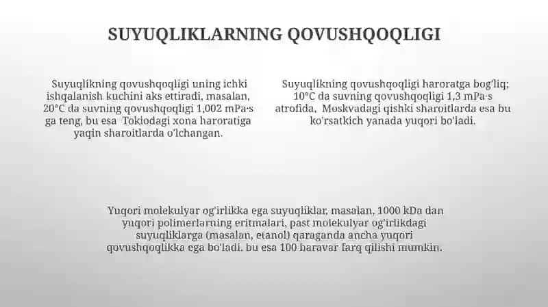 Suyuqliklar Molekulyar Tuzilishining Xususiyatlari 4