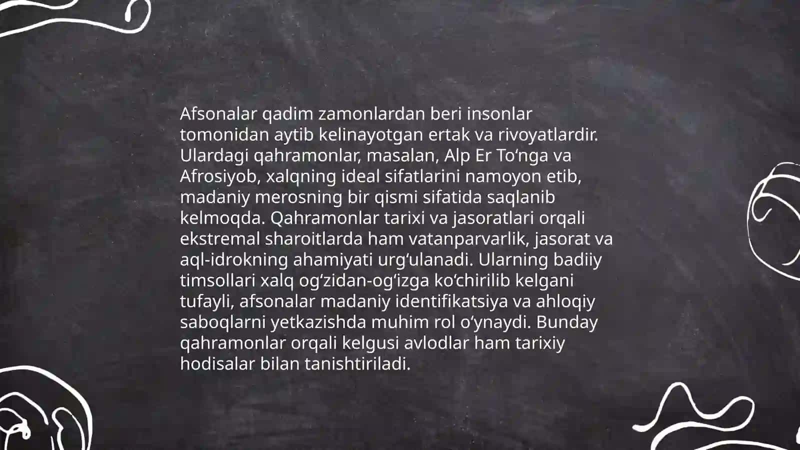 Xalqona afsonalar badiiy tahlili 4
