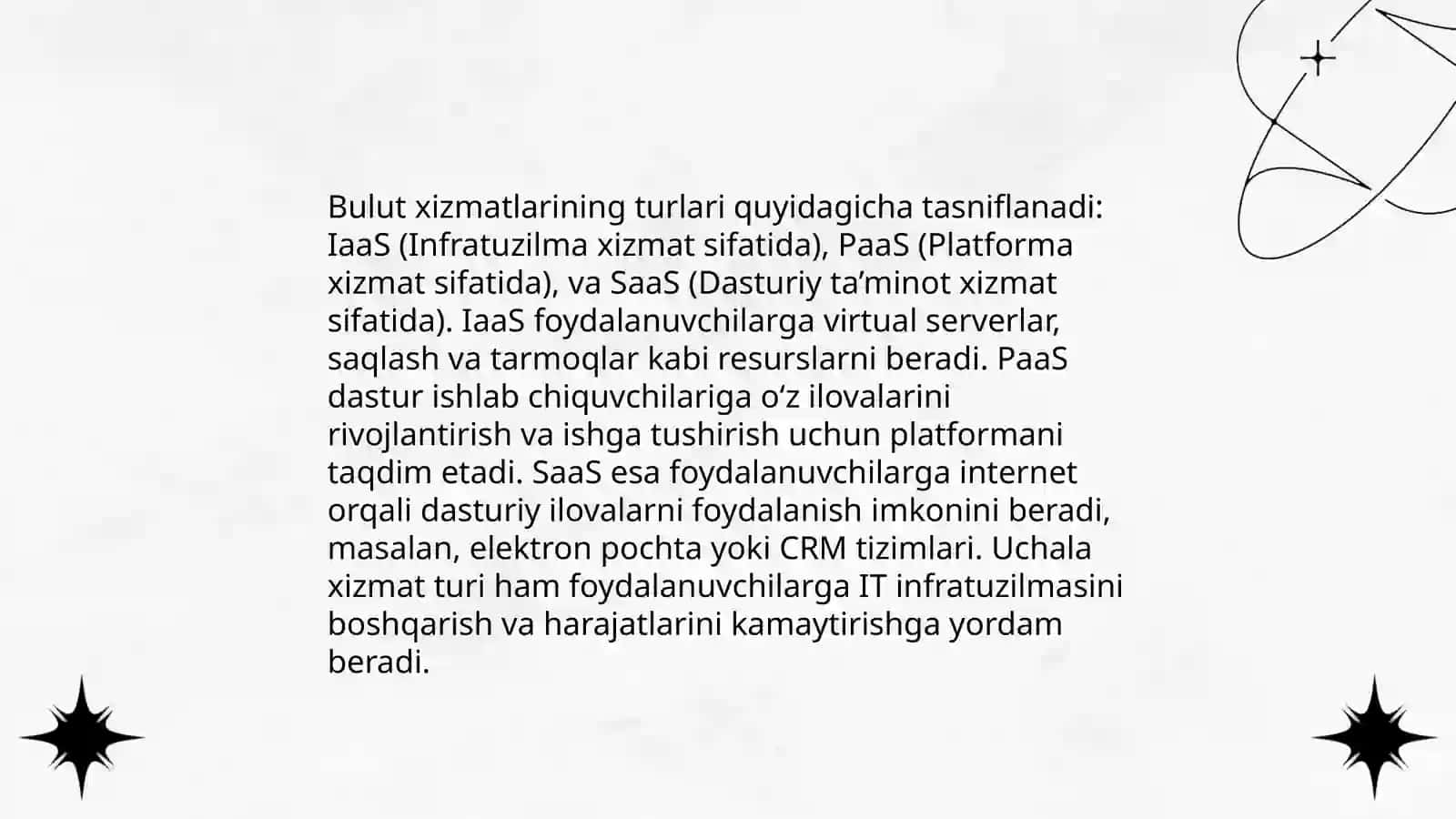 Bulut texnologiyalardan foydalanish xususiyatlari 4