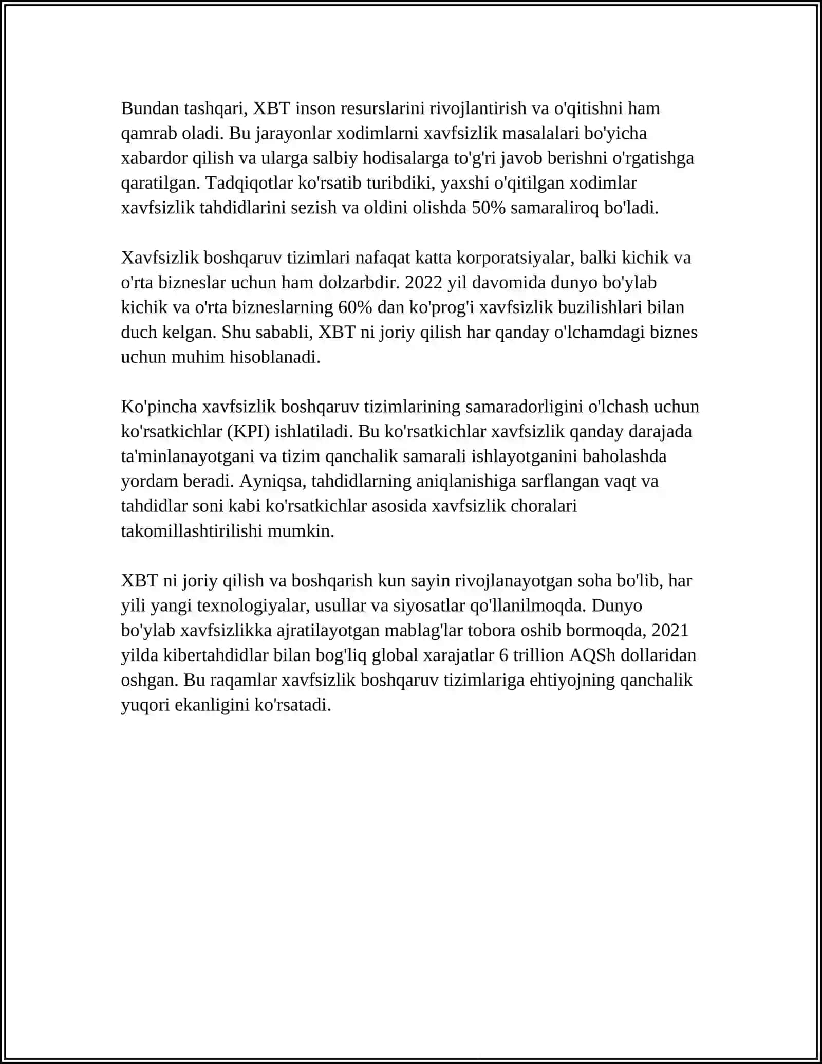 XAVFSZLIK STANDARTLARI 4