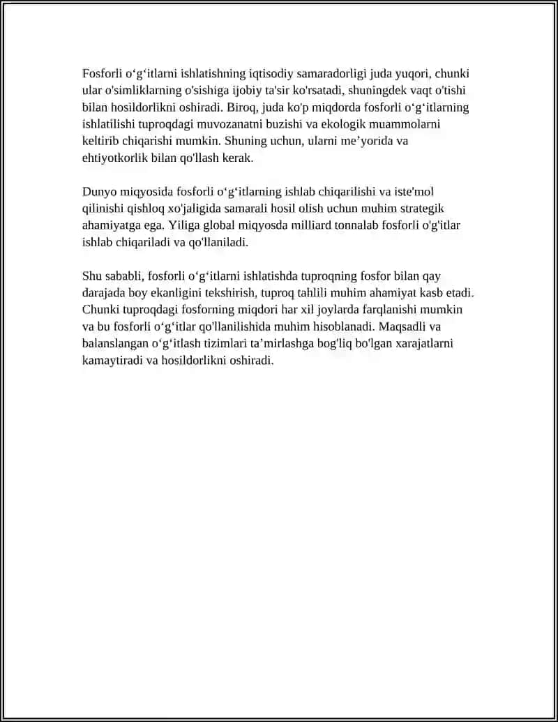 Fosforli Oʻgʻitlarni va Ularni Ishlab Chiqarish 4