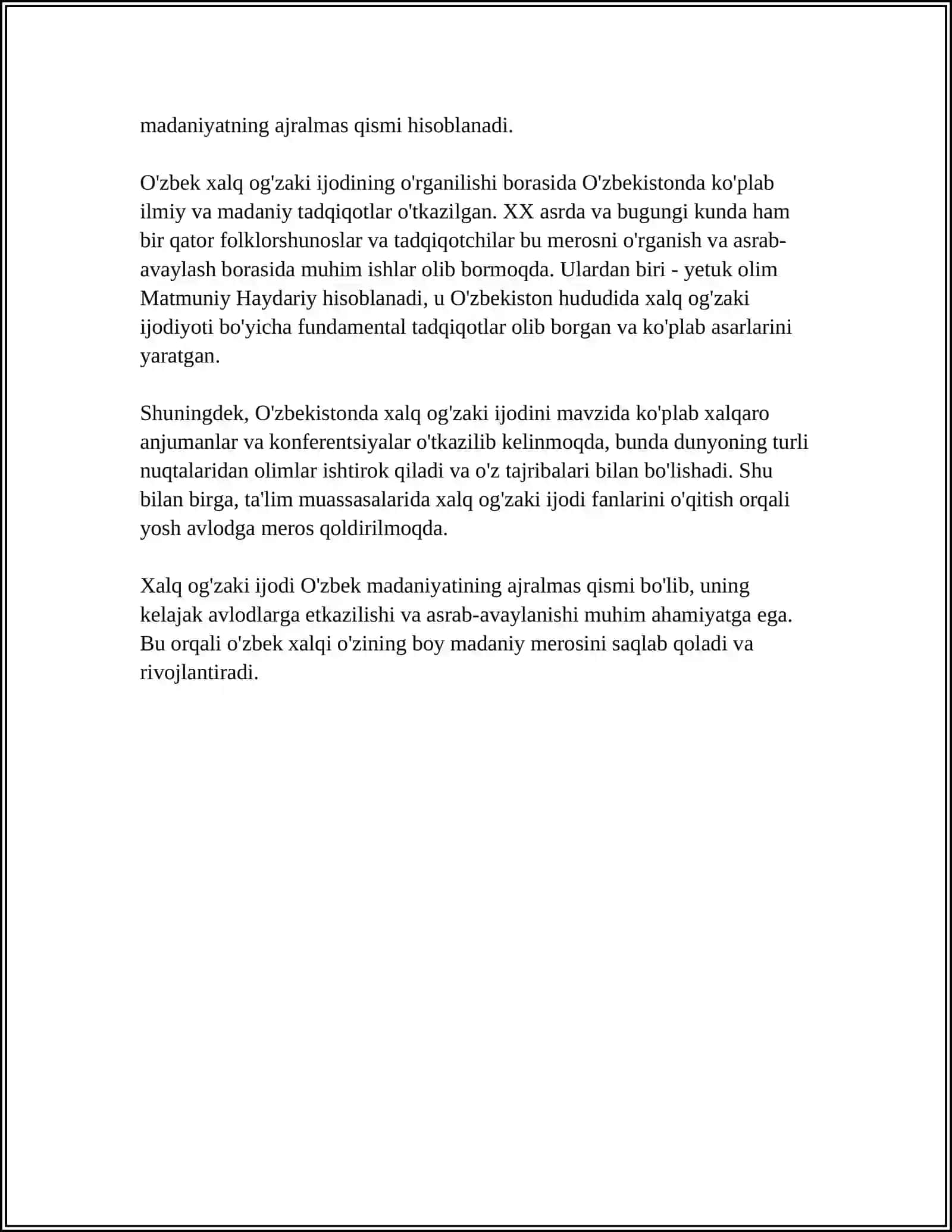 O'zbek Xalq Og'zaki Ijodi 4