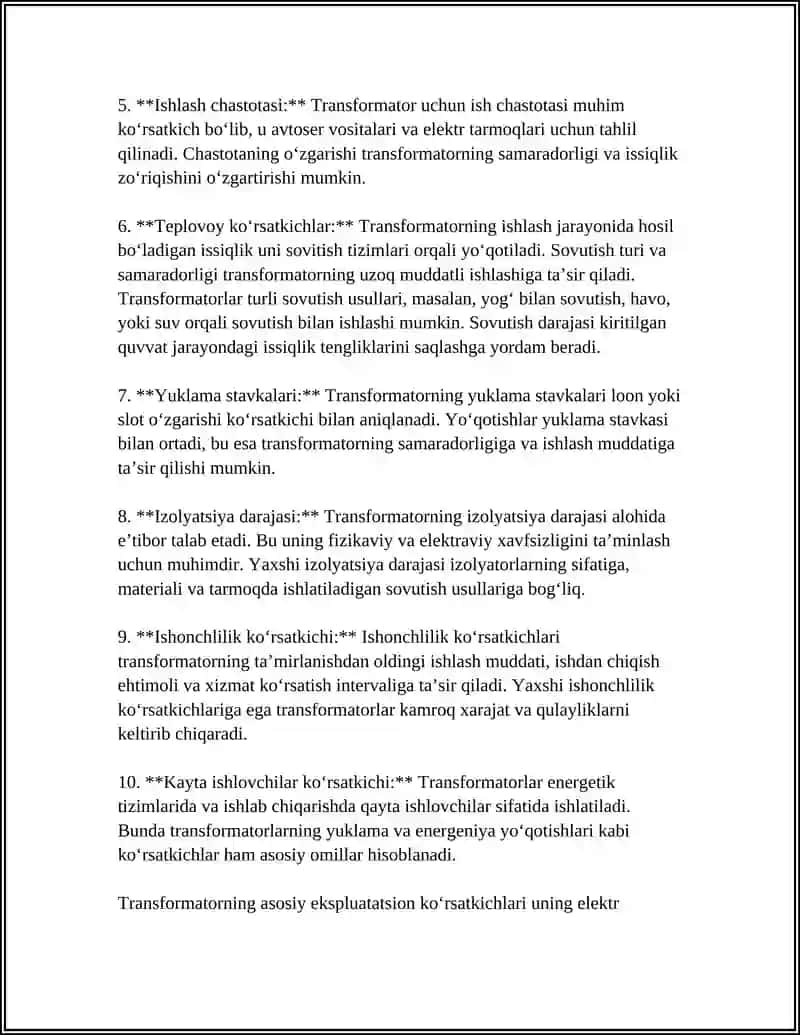 TRANSFORMATORNI EKSPLUATASTION HARAKTERISTIKALARI 4