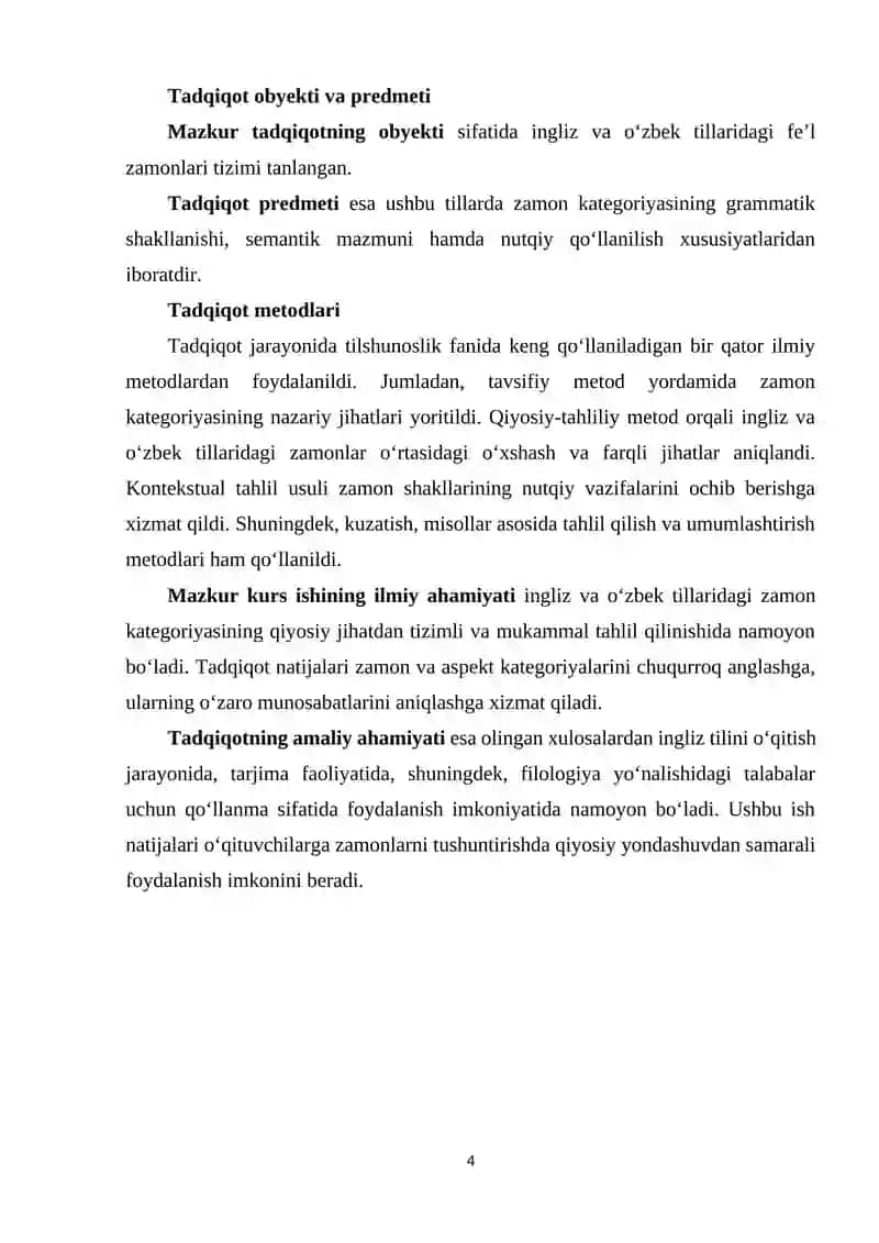 INGLIZ VA O'ZBEK TILIDAGI ZAMONLAR TAHLILI 4