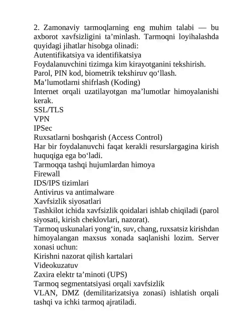 Tarmoq qurishning asosiy tamoyillari 4