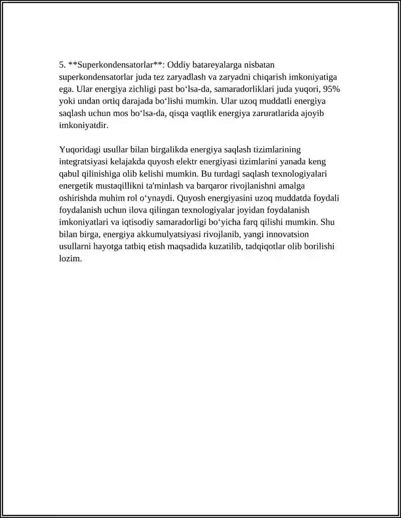 QUYOSH ENERGIYASINI AKUMLYATSIYALASH 4