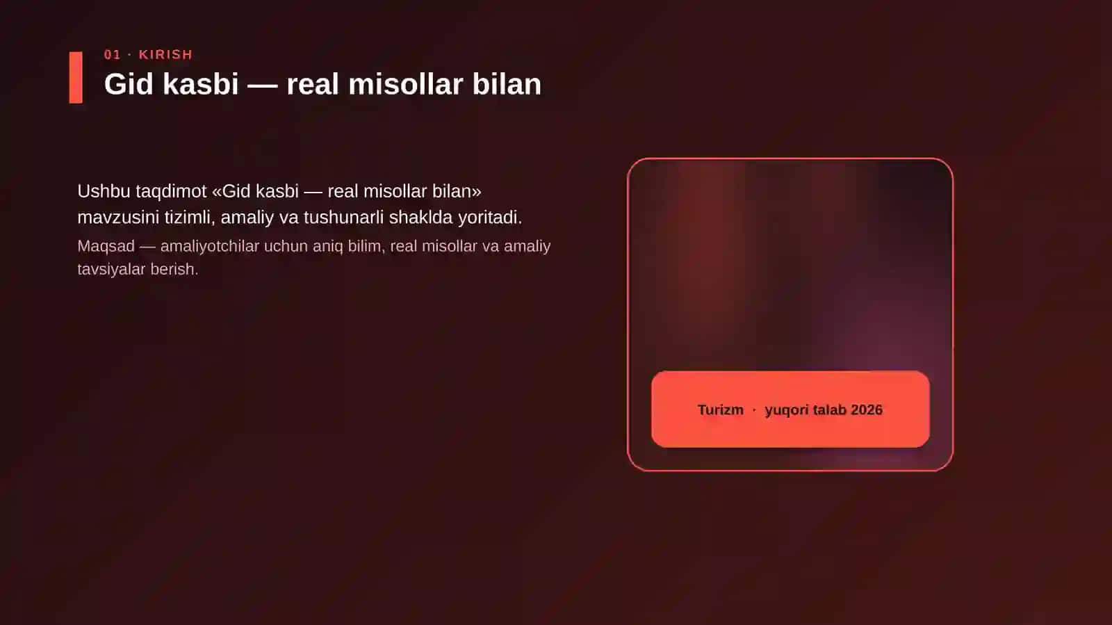 Gid kasbi — real misollar bilan 4