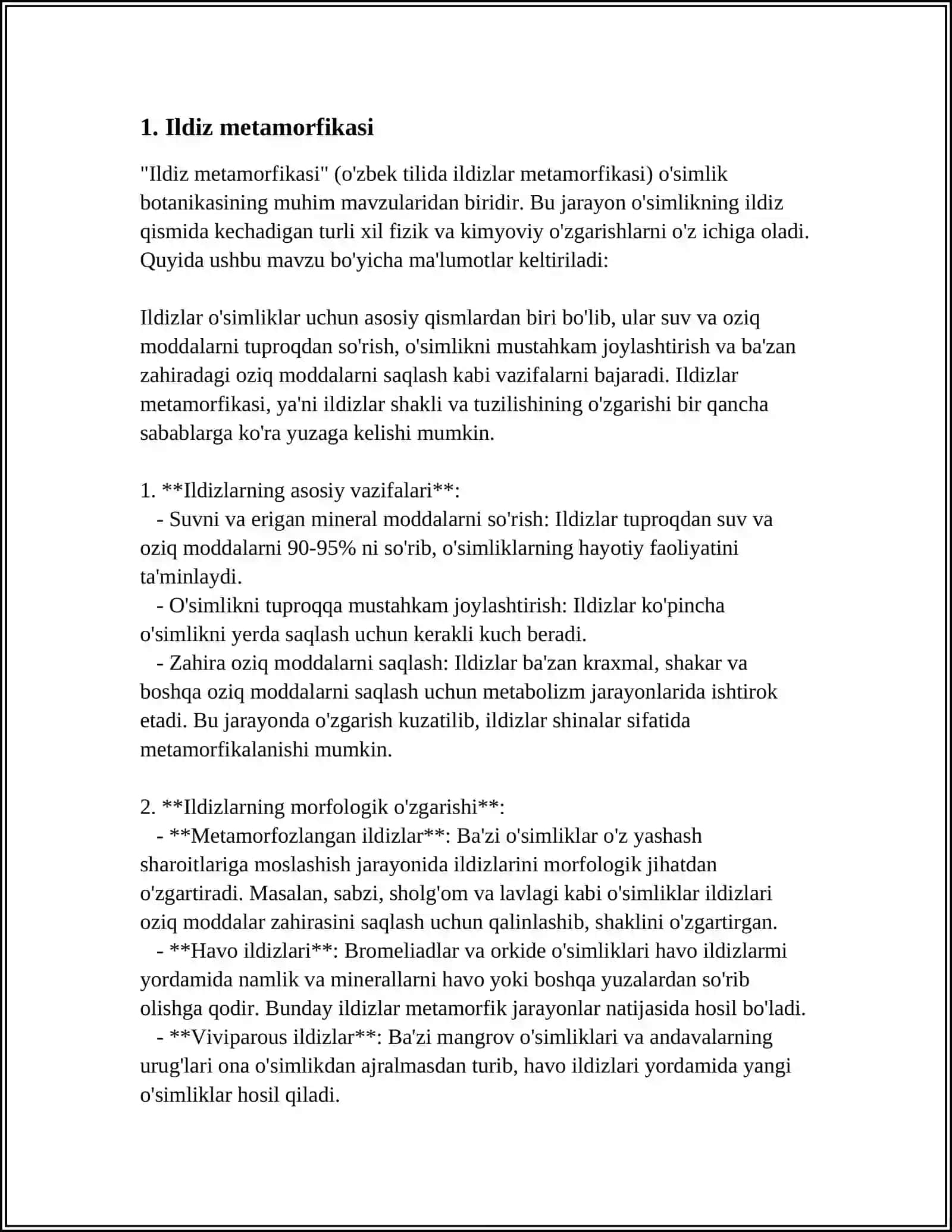 Ildiz metamorfikasi 4