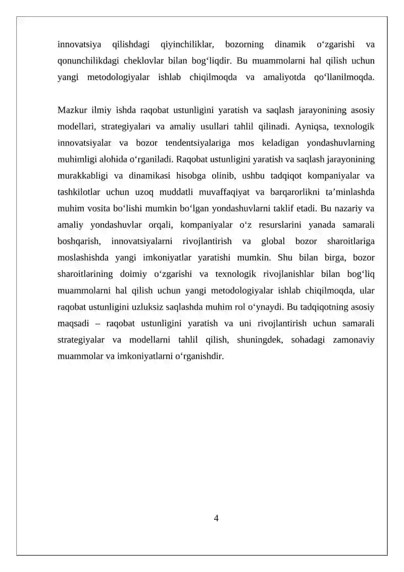 Raqobat Ustunligi 4