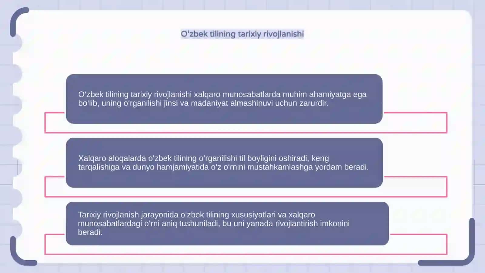 O‘ZBEK TILINING XALQARO MUNOSABATLARDA O‘RGANILISHI 4