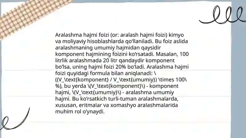 Aralashma va foizga doir masalalar 4