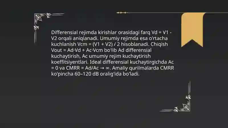 Differensial kuchaytirgich 4