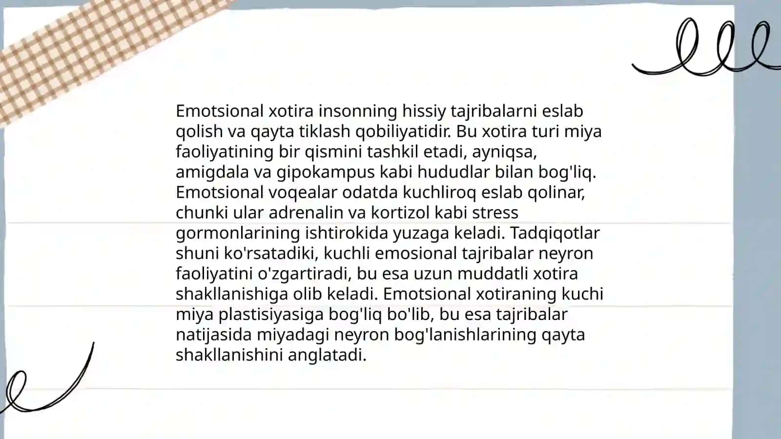 Xotira va Xissiyot 4