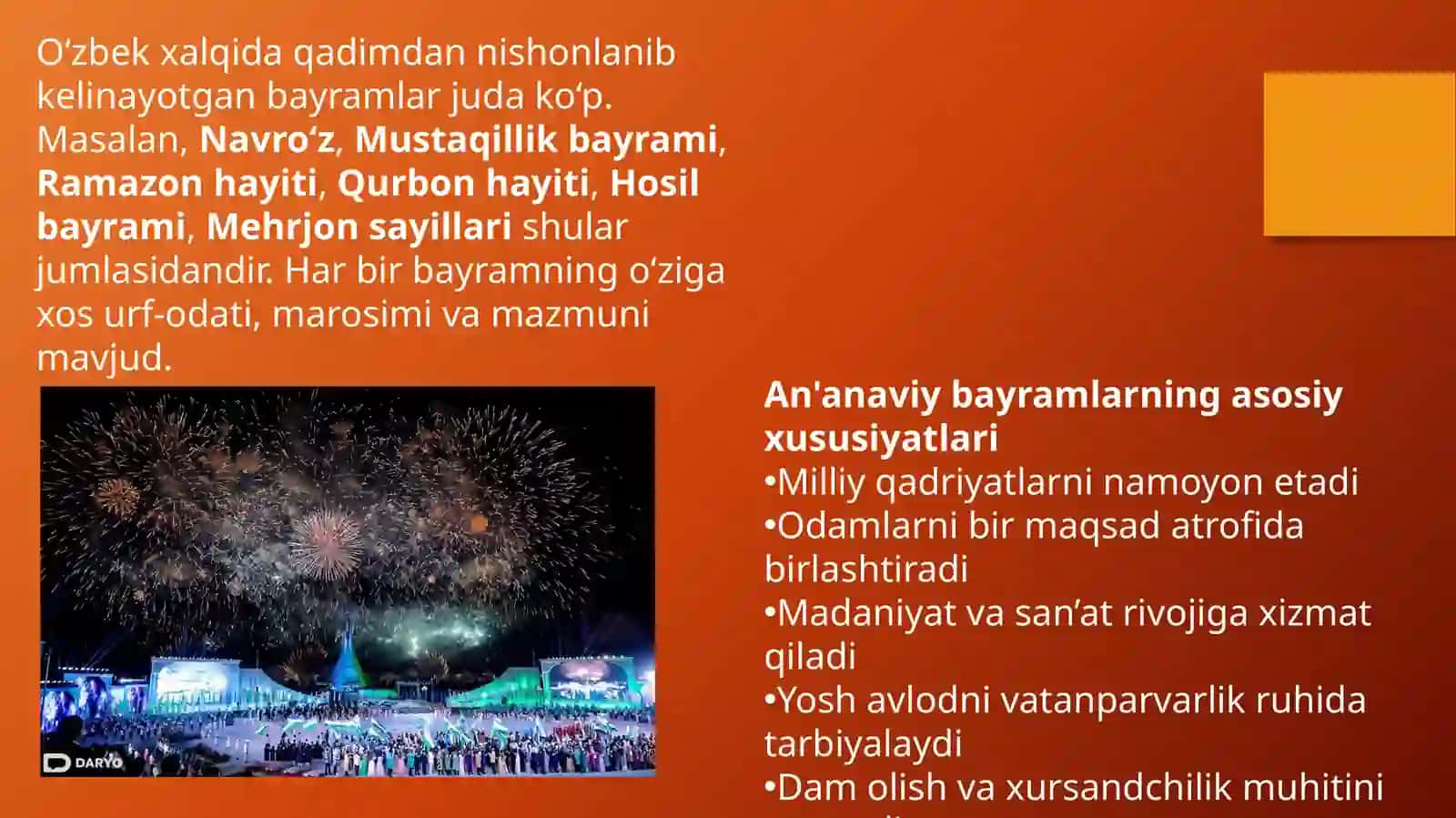 An'anaviy bayramlarni tashkil etish metodlari 4