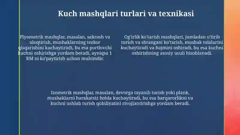 Kuch sifatini rivojlantiruvchi mashqlar 4