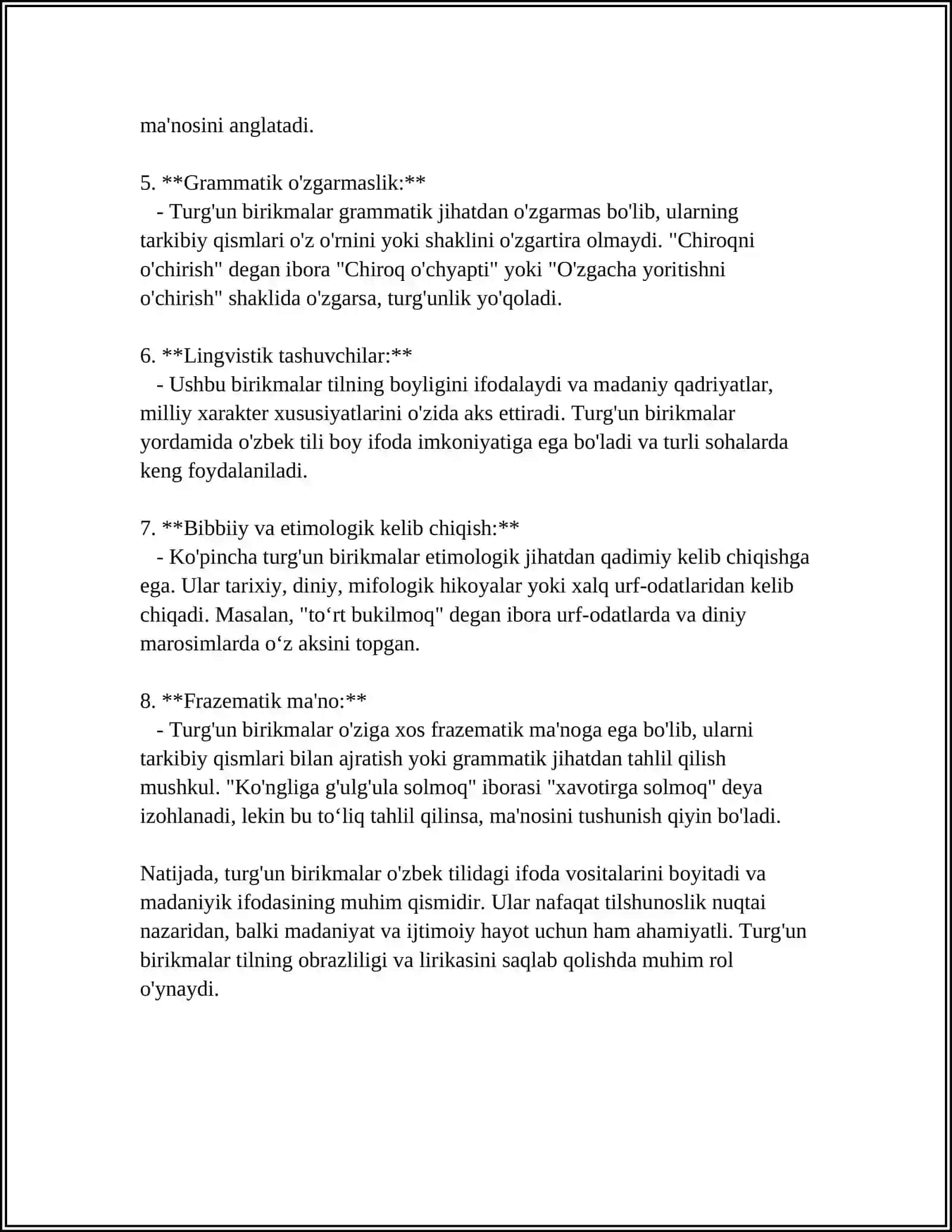 Turg'un birikmalar tahlili 4