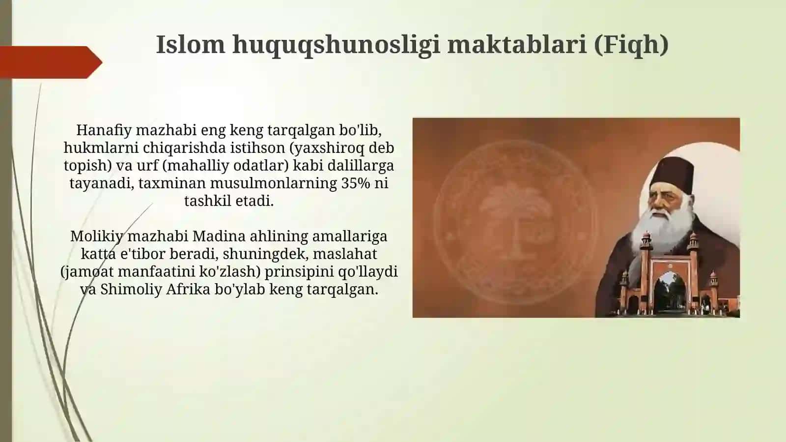 Islomdagi yo'nalishlar, mazhablar va oqimlar 4