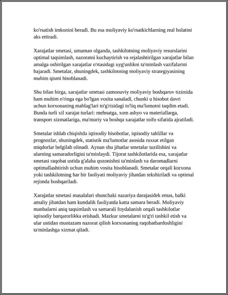 XARAJATLAR SMETASI VA SHTATLAR JADVALI 4
