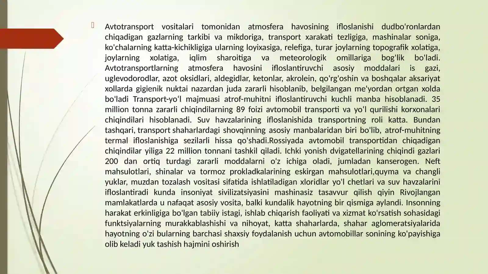Transport vositalari va atrof-muhit 4