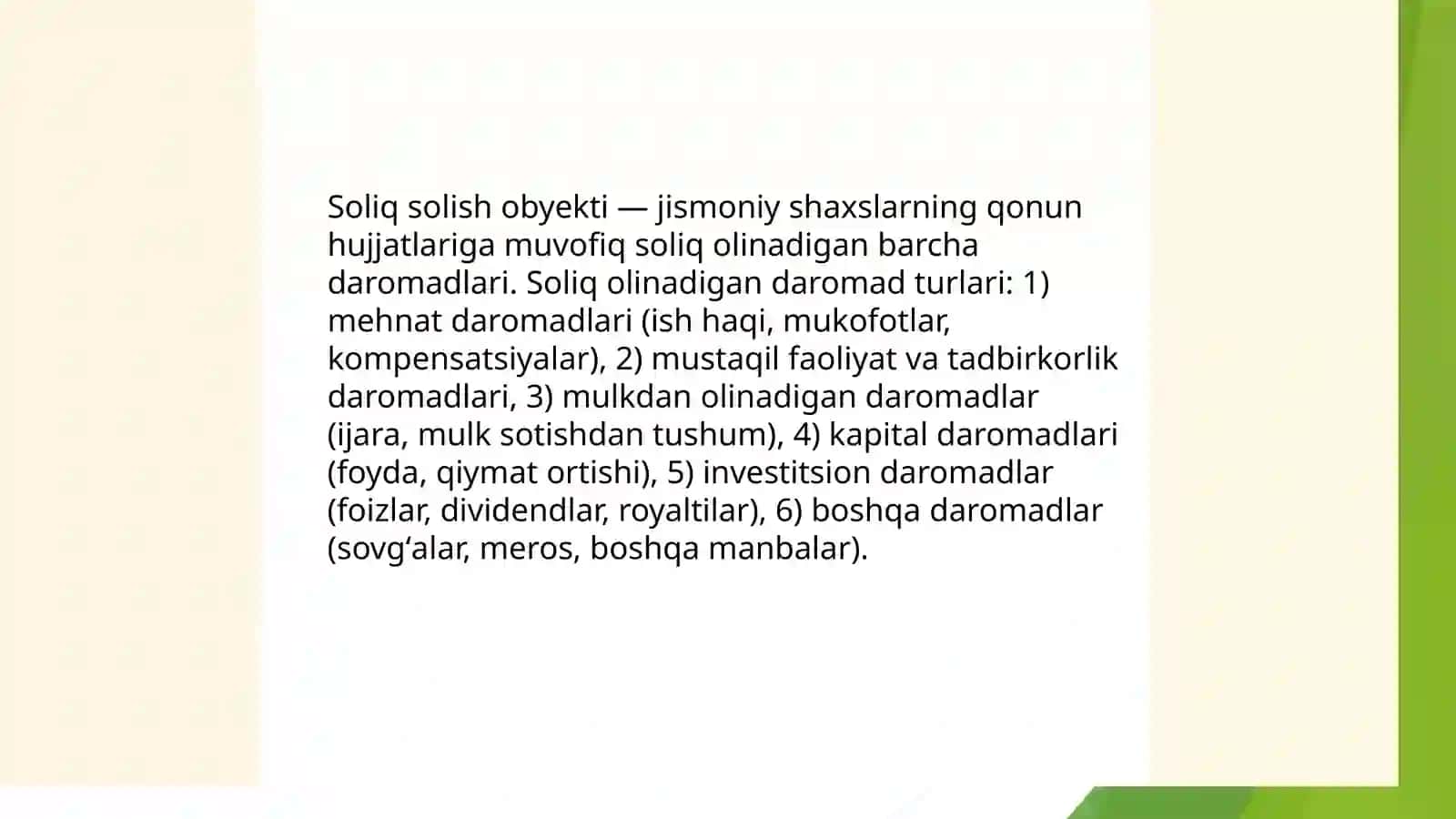 Jismoniy shaxslardan olinadigan daromad solig'i 4