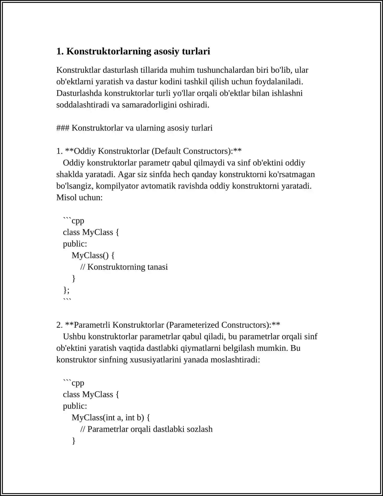 KONSTRUKTORLAR VA ULARNI TASHKIL ETISH USULLARI 4