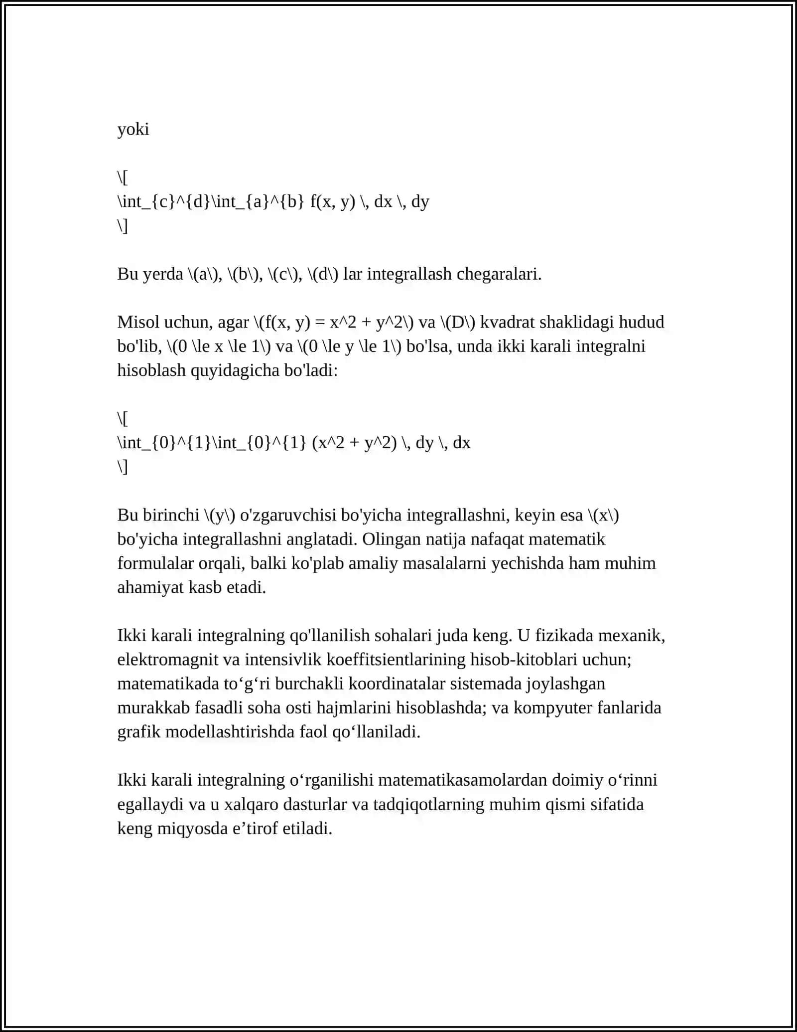 IKKI KARALI INTEGRALAR 4
