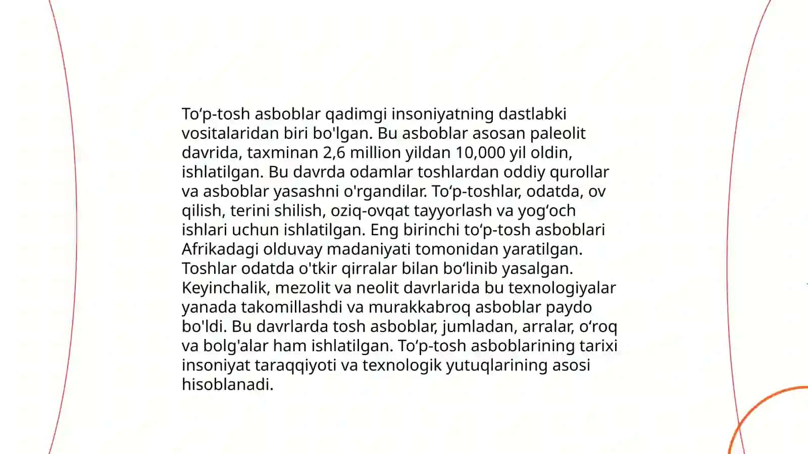 Paleolit davri arxeologik xoʻjaligi va moddiy madaniyati 4