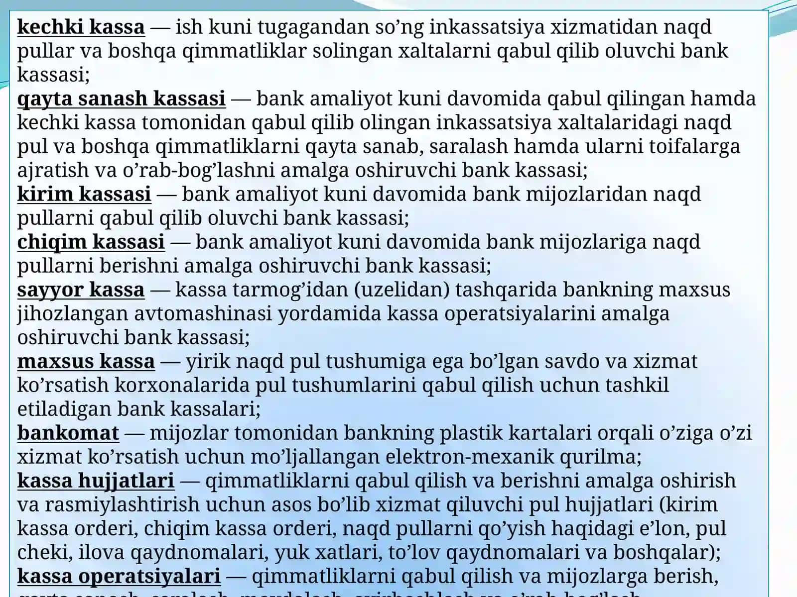 Naqd pul va kassa operatsiyalarining auditi 4