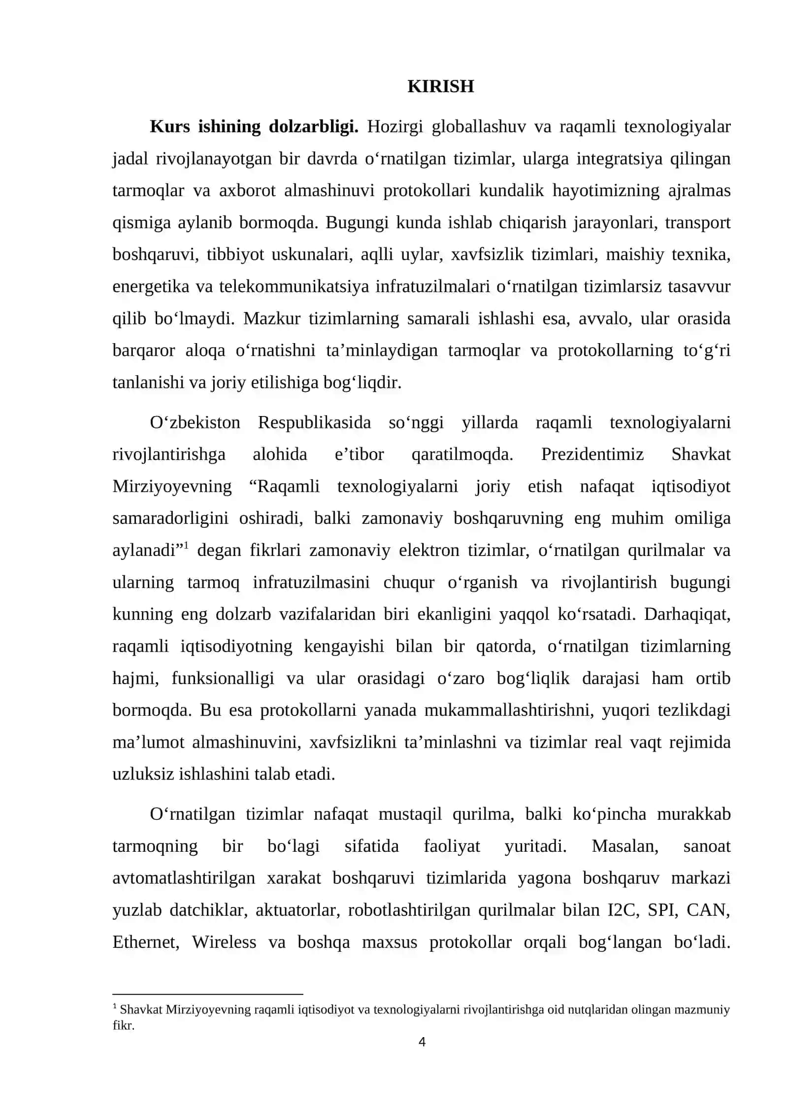 O‘rnatilgan tizimlarda tarmoqlar va protokollar 4
