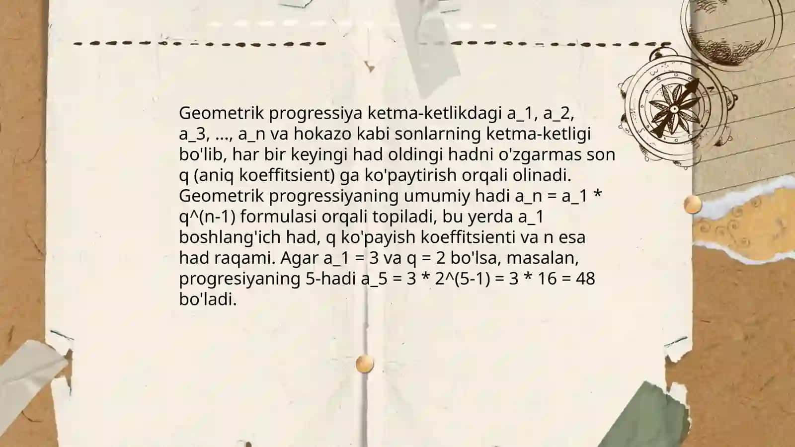 Cheksiz kamayuvchi geometrik progressiya 4