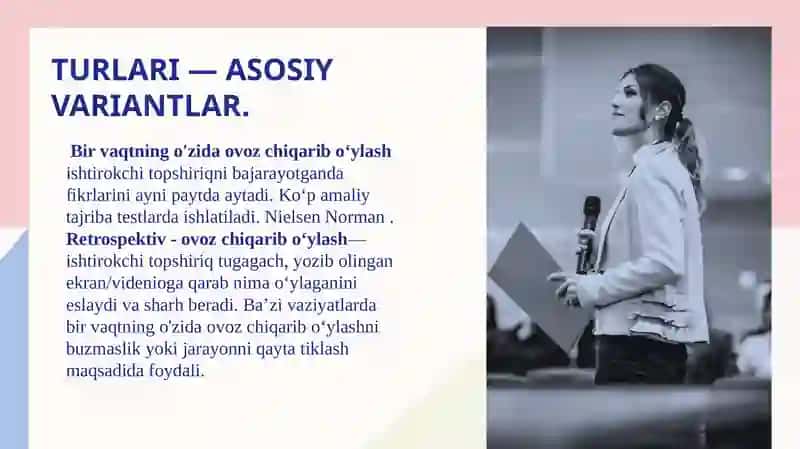 Ovoz chiqarib mulohaza yuritish metodi. 4