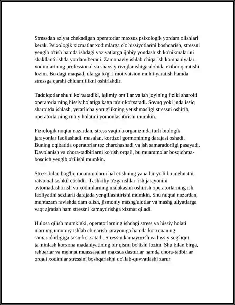 OPERATORING HISSIY HOLATI 4