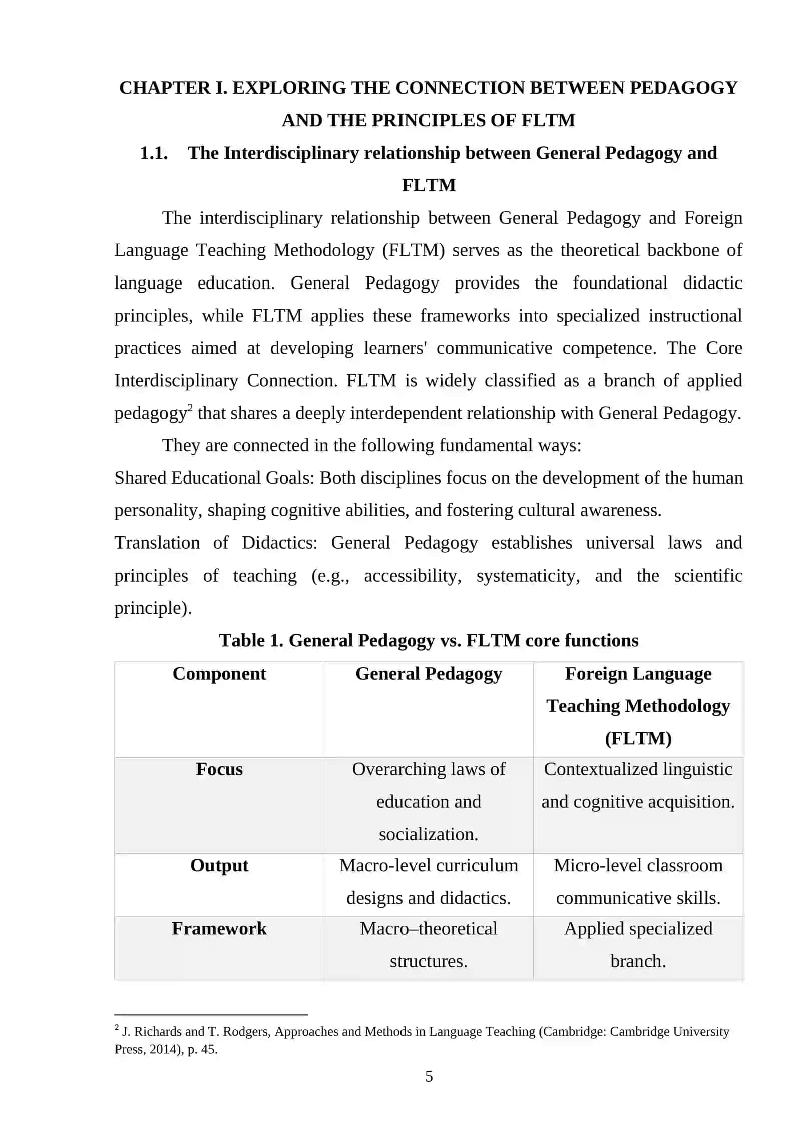 Exploring the connection between pedagogy and the principles of FLTM 4